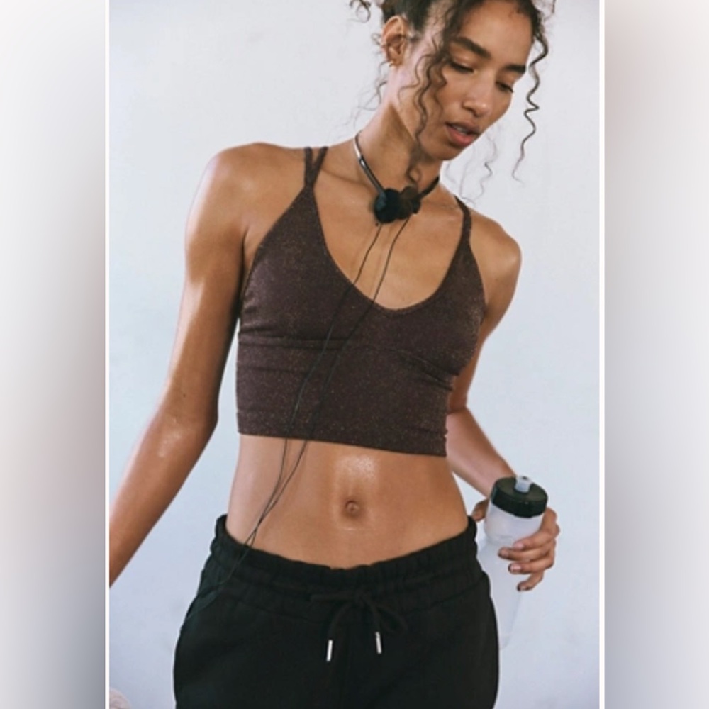 New without tags Free People Movement Tighten Up Lurex V Neck XS - S